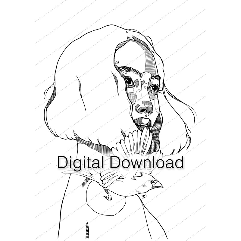 Desert cardinal coloring page by Polina Bright