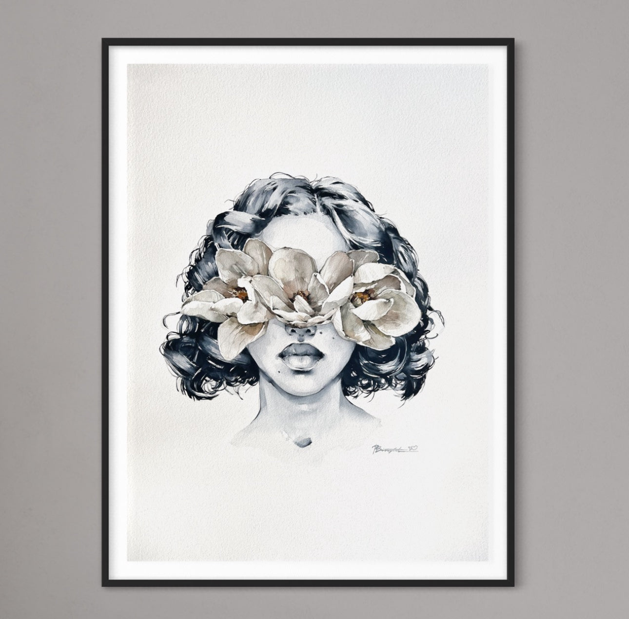 White magnolia blindfolded