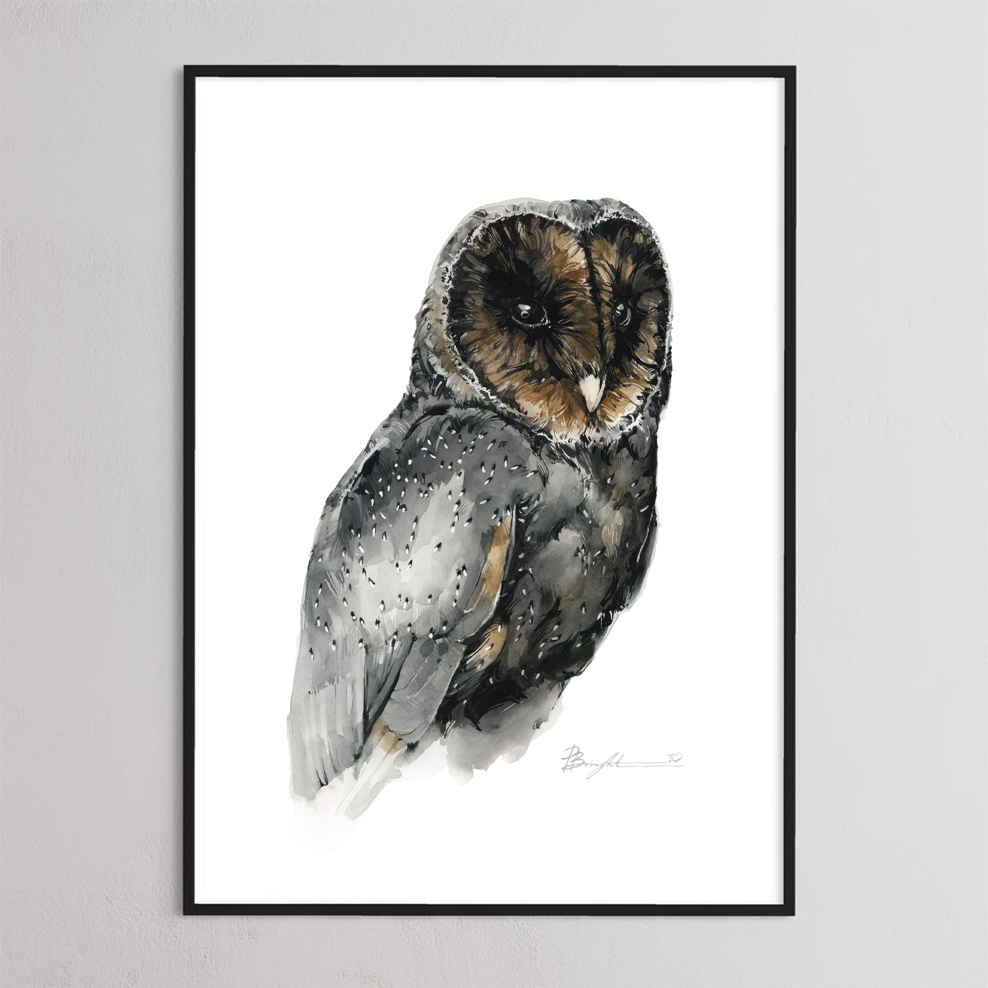 Black Barn Owl by Polina Bright