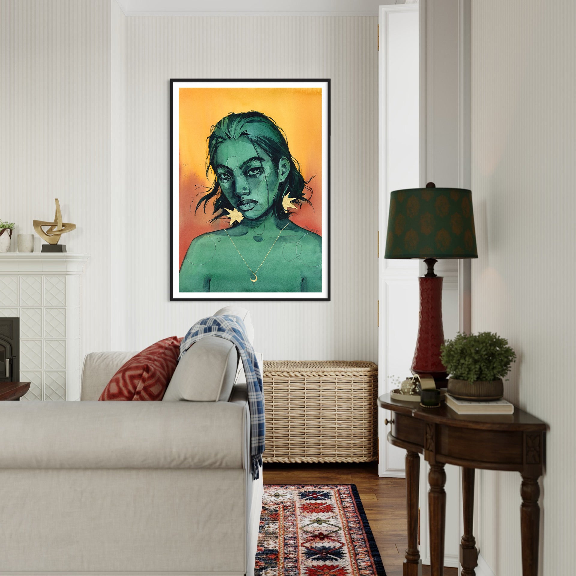 Emerald glow print by Polina Bright