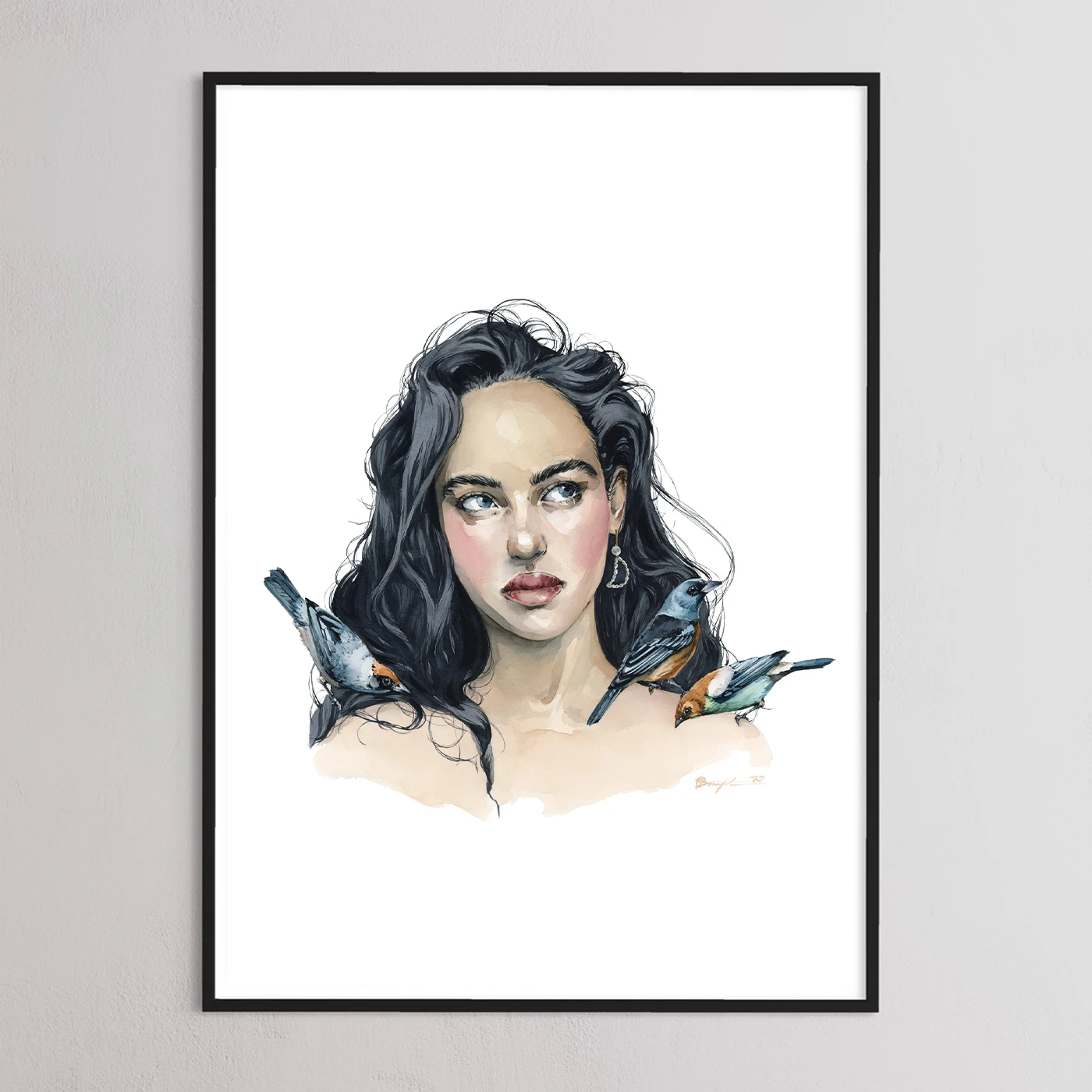 Girl with tanagers by Polina Bright