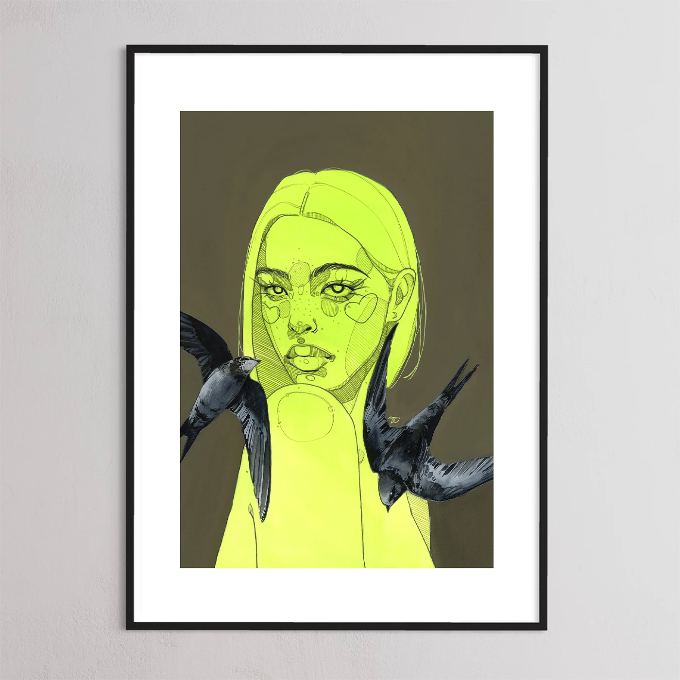 Black swift gradient print by Polina Bright