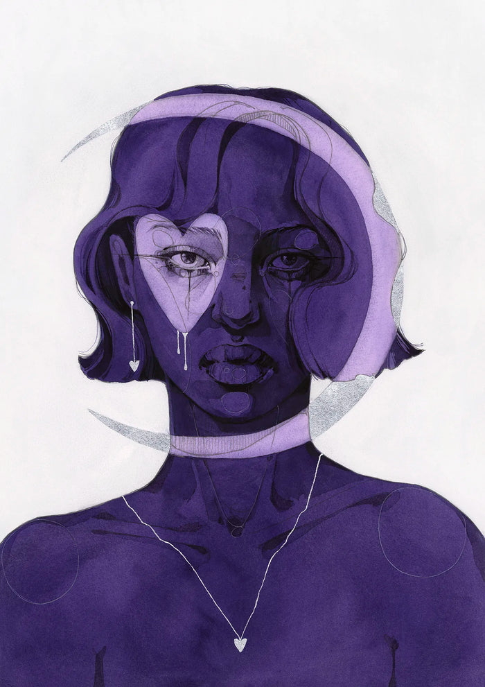Purple Night, a Stargazers work by Polina Bright, hand-finished with gold and silver foil