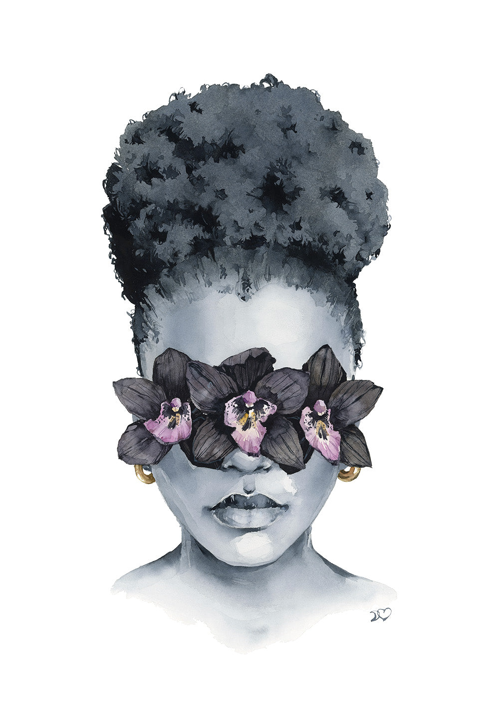 Black Orchid Blindfolded by Polina Bright