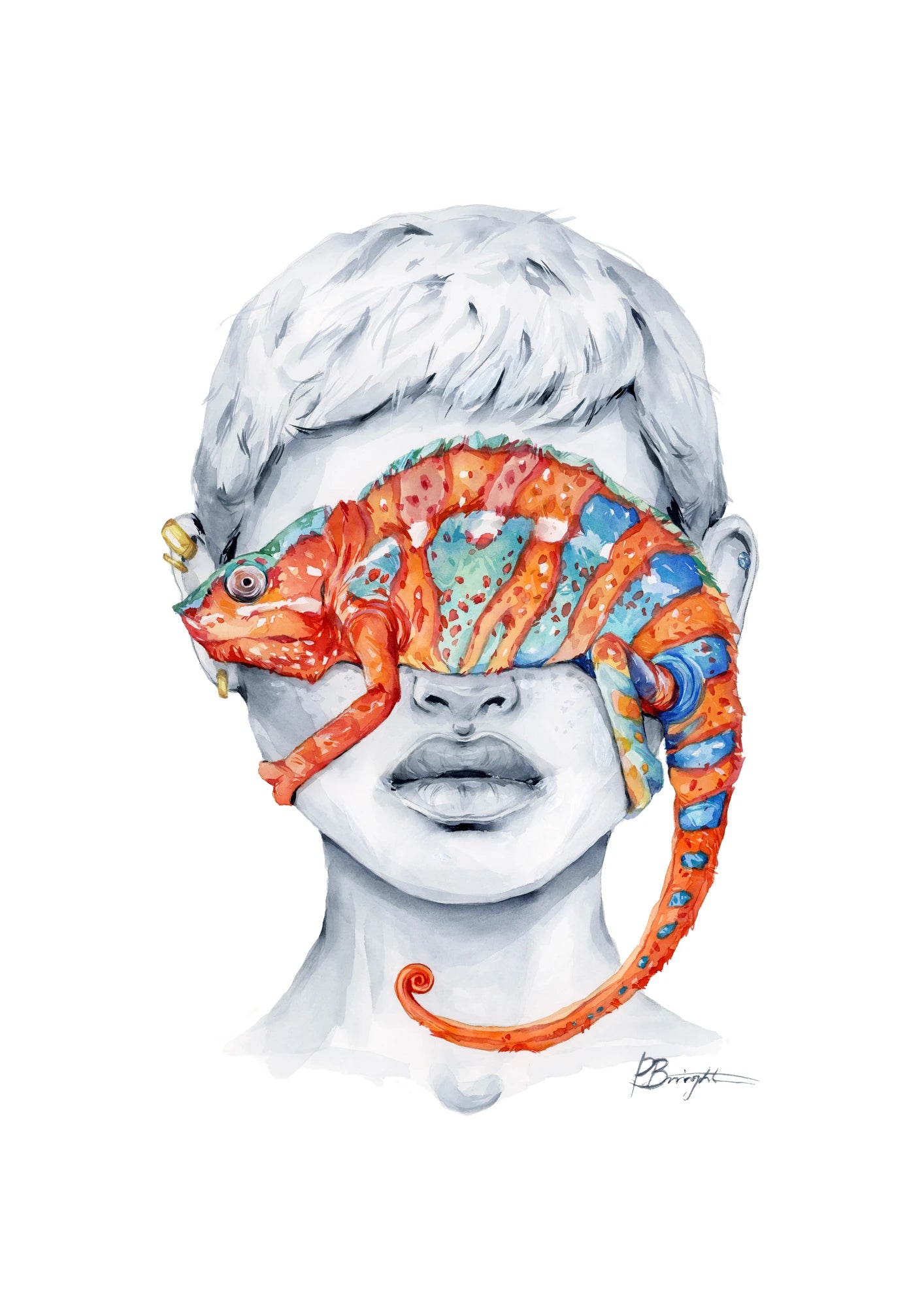 Chameleon blindfolded by Polina Bright