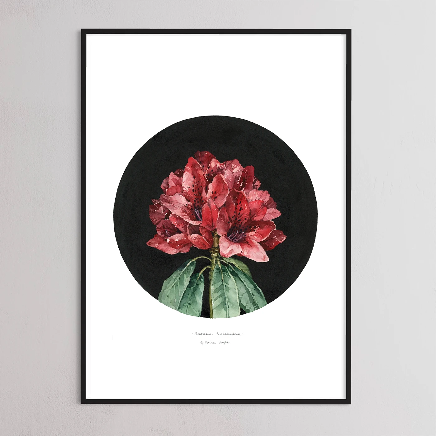 Firestorm rhododendron flower print by Polina Bright