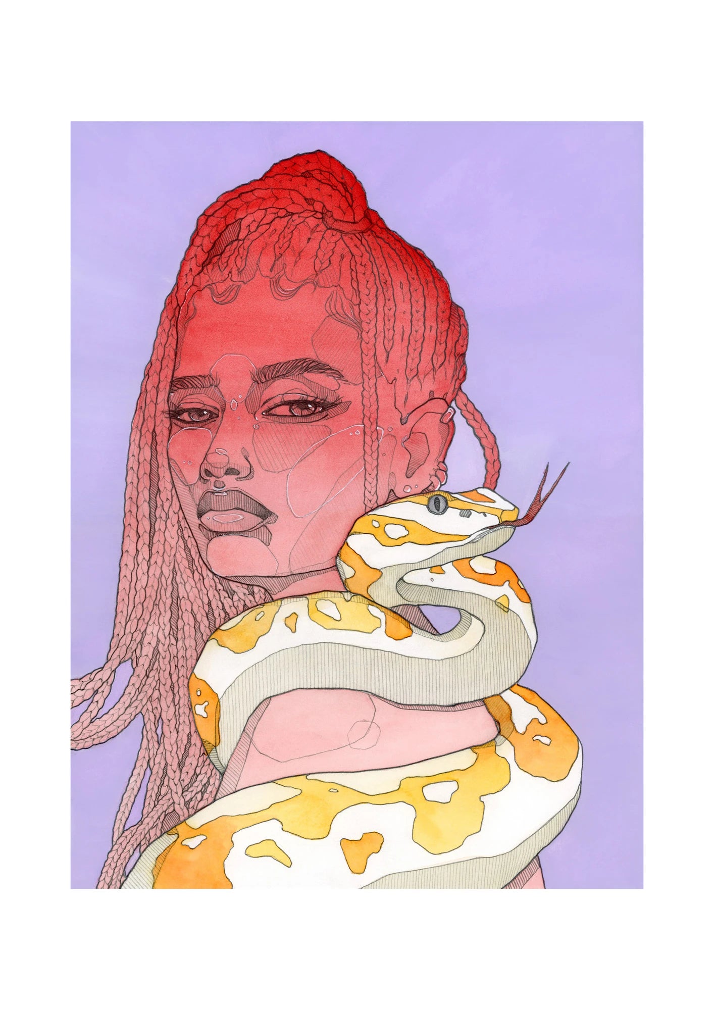Lavender albino python by Polina Bright