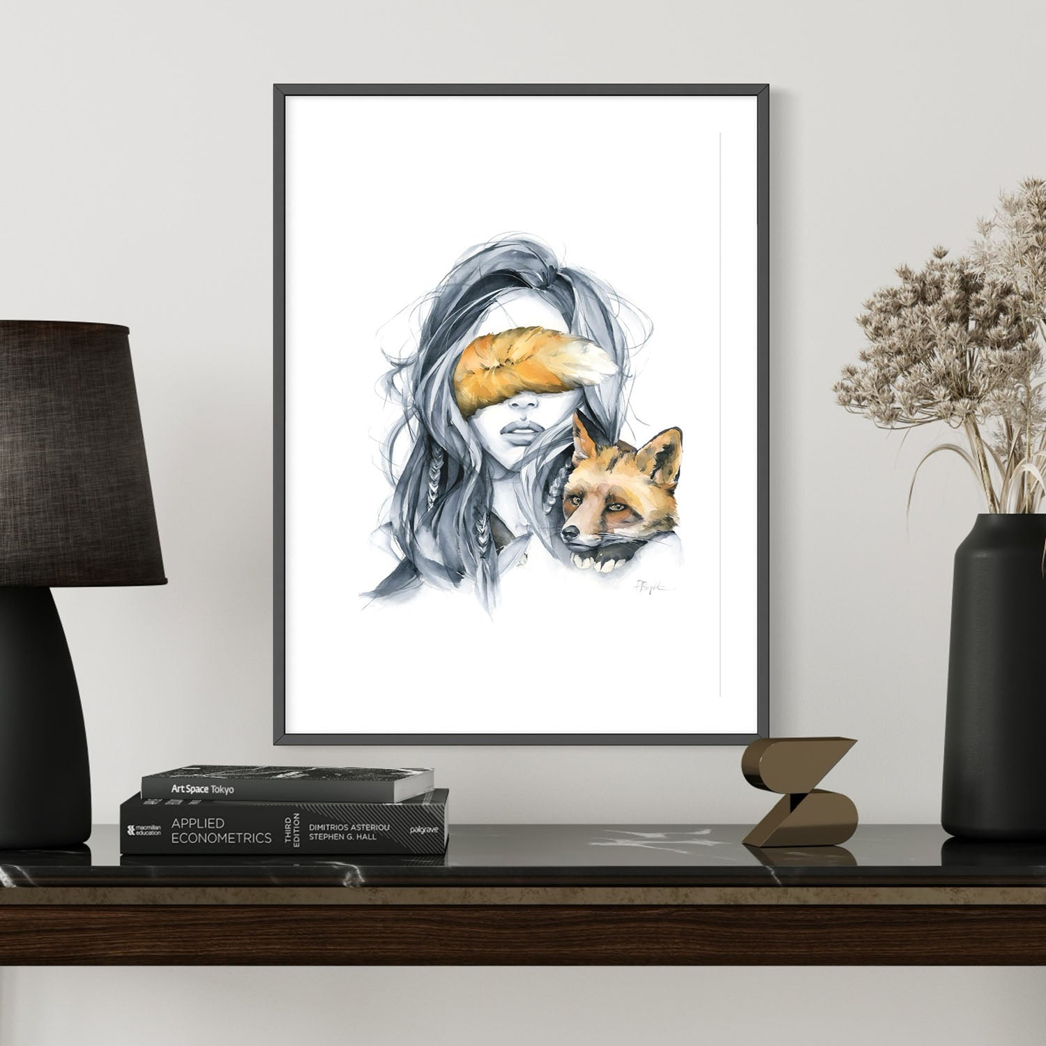 Fox blindfolded print by Polina Bright